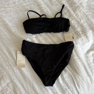 Vuori Dune Black High-Waist Bikini Set